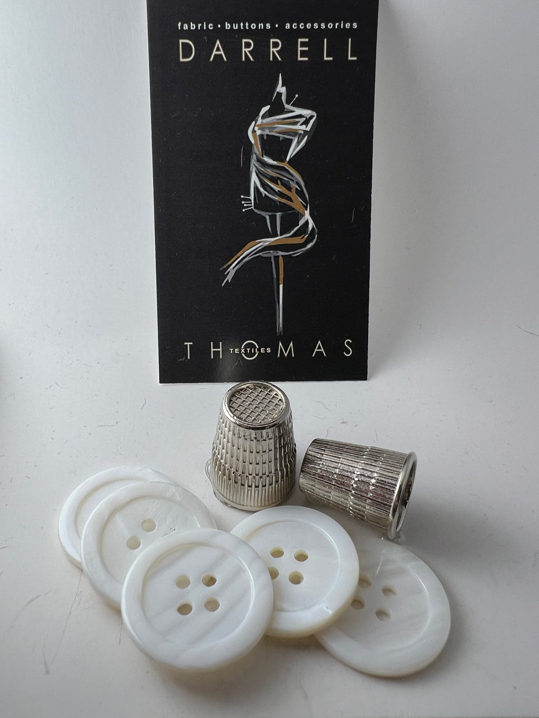 White  MOP 4 Hole Button