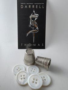 White  MOP 4 Hole Button