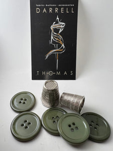 Khaki Green MOP 4 Hole Button