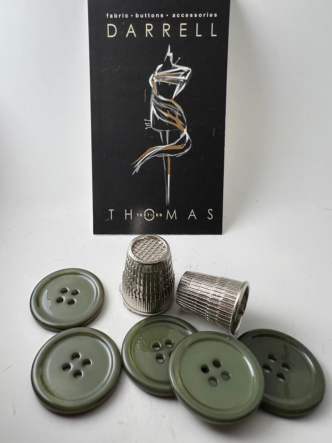 Khaki Green MOP 4 Hole Button