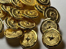 Load image into Gallery viewer, Gold Stitched Metal Button    Price per Button