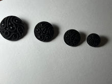Load image into Gallery viewer, Black Plastic Paisley Shank Buttons.    Price per Button