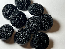 Load image into Gallery viewer, Black Plastic Paisley Shank Buttons.    Price per Button