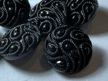 Load image into Gallery viewer, Black Plastic Paisley Shank Buttons.    Price per Button