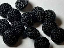 Load image into Gallery viewer, Black Plastic Paisley Shank Buttons.    Price per Button