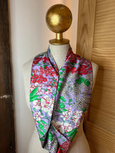 Load image into Gallery viewer, Designer Lavender Floral 100% Silk Charmeuse Scarf