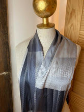 Load image into Gallery viewer, Designer Blue Abstract 100% Silk Charmeuse Scarf