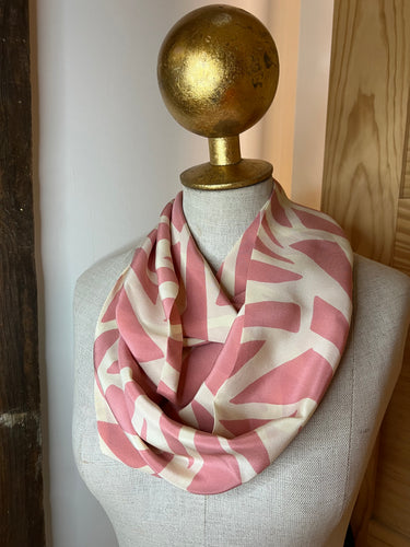 Coral Abstract 100% Silk Scarf