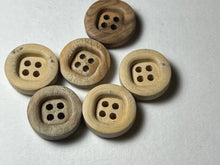 Load image into Gallery viewer, Natural 100% Wood Buttons.    Price per Button