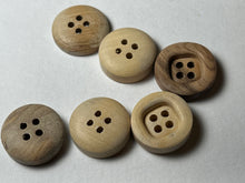 Load image into Gallery viewer, Natural 100% Wood Buttons.    Price per Button