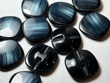 Load image into Gallery viewer, Navy Blue Duet Square Buttons.    Price per Button