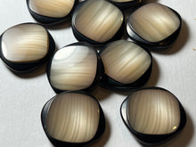 Load image into Gallery viewer, Beige &amp; Brown Duet Square Buttons.    Price per Button