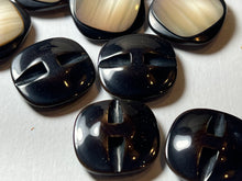 Load image into Gallery viewer, Beige &amp; Brown Duet Square Buttons.    Price per Button
