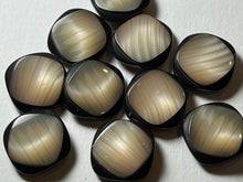 Load image into Gallery viewer, Beige &amp; Brown Duet Square Buttons.    Price per Button