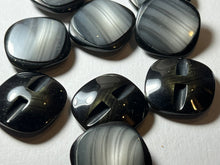 Load image into Gallery viewer, Grey Duet Square Buttons.    Price per Button
