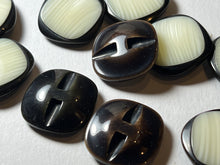Load image into Gallery viewer, Ecru Duet Square Buttons.    Price per Button