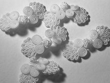 Load image into Gallery viewer, White Frog Closure with Beads    Price per Frog