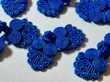 Load image into Gallery viewer, Neon Royal Blue  Frog Closure with Beads    Price per Frog