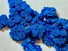 Load image into Gallery viewer, Neon Royal Blue  Frog Closure with Beads    Price per Frog