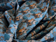 Load image into Gallery viewer, Little Eustacia Teal &amp; Airforce Blue Liberty of London 100% Cotton Tana Lawn     1/4 Meter Price