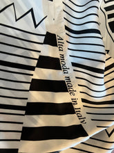 Load image into Gallery viewer, Black &amp; White Geometric 100% Silk Scarf