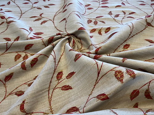 Parkertex Painted Leaves 100% Linen   1/4 Metre Price