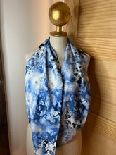 Load image into Gallery viewer, Blue Waves 100% Silk Charmeuse Scarf