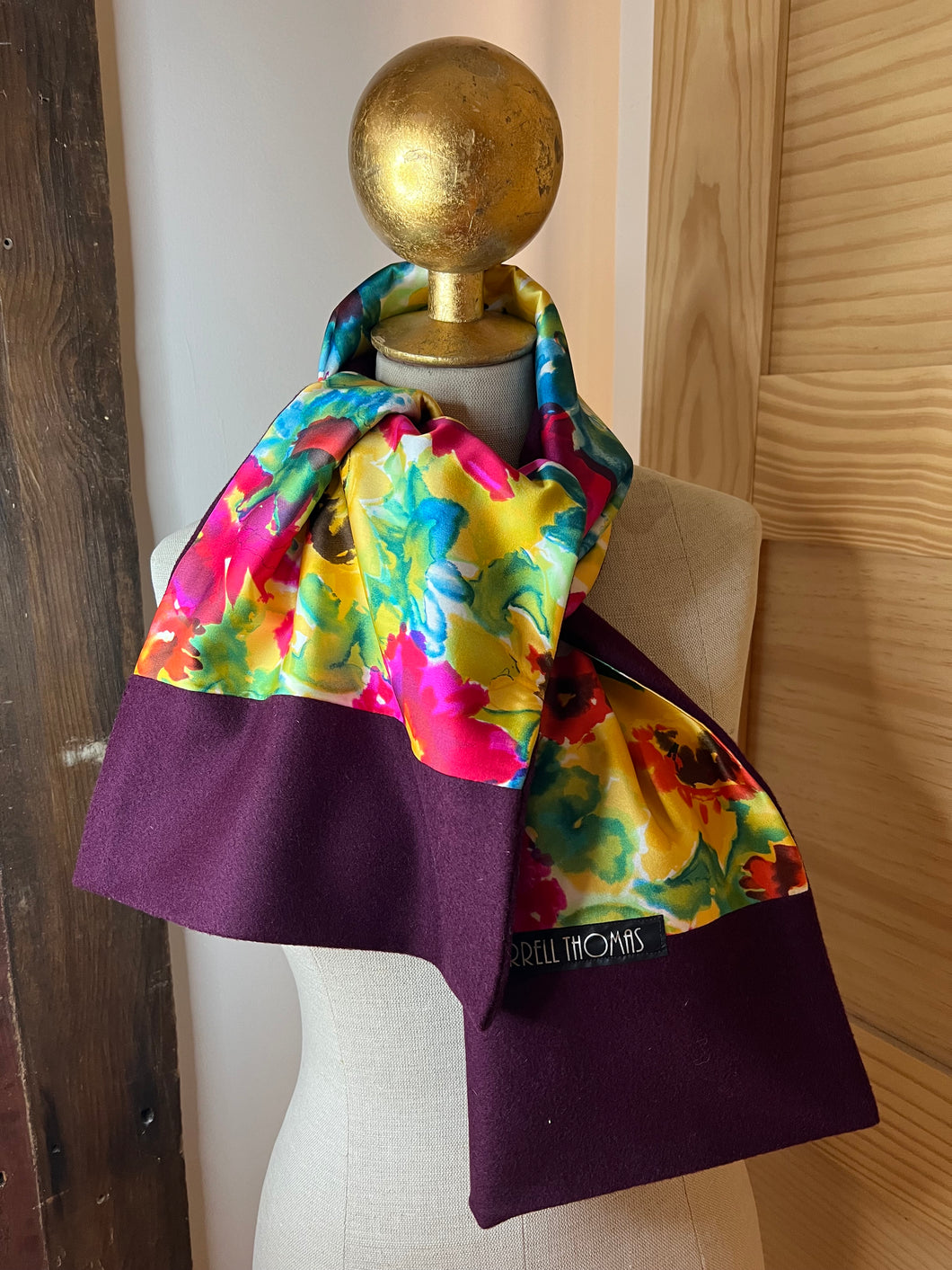 Floral Wool & Silk Scarf