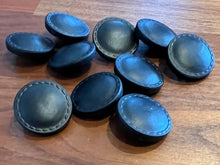 Load image into Gallery viewer, Flat Top Black Leather Buttons.   Price per Button