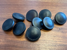 Load image into Gallery viewer, Flat Top Black Leather Buttons.   Price per Button