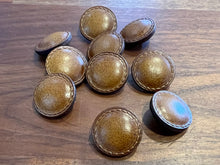 Load image into Gallery viewer, Flat Top Brown Leather Button.     Price per Button