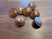 Load image into Gallery viewer, Flat Top Brown Leather Button.     Price per Button
