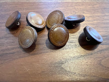 Load image into Gallery viewer, Flat Top Brown Leather Button.     Price per Button