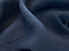 Load image into Gallery viewer, Designer Smokey Navy 100% Linen     1/4 Meter Price