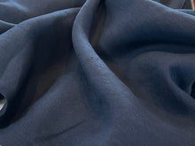Load image into Gallery viewer, Designer Smokey Navy 100% Linen     1/4 Meter Price