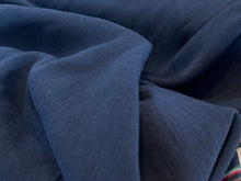Load image into Gallery viewer, Designer Smokey Navy 100% Linen     1/4 Meter Price