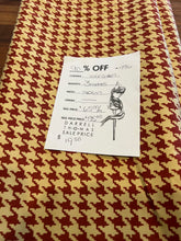 Load image into Gallery viewer, #1736 Red &amp; Tan Herringbone printed 100% Cotton Remnant 90% OFF!!!