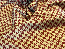 Load image into Gallery viewer, #1736 Red &amp; Tan Herringbone printed 100% Cotton Remnant 90% OFF!!!