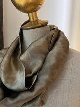 Load image into Gallery viewer, Antique Gold  100% Silk Charmeuse Infinity Scarf