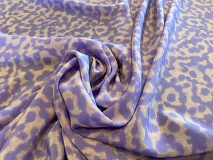 Designer Lavender Animal Print 100% Silk.   1/4 Metre Price