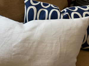 Designer Blue & White Ribbon Oblong Pillows    Price per Pillow Cover