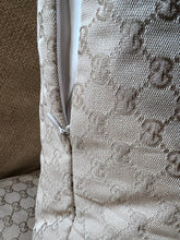 Load image into Gallery viewer, Designer Tan Logo Square Pillows    Price per Pillow Cover