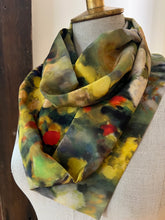 Load image into Gallery viewer, Reversible Monet  100% Silk Charmeuse Infinity Scarf