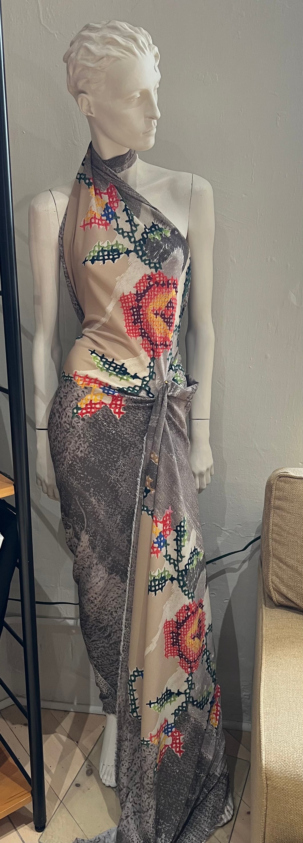 #1404 Didier Parakian Needlepoint Viscose &Elastane Georgette 10x Avail Remnant 80% off!!!