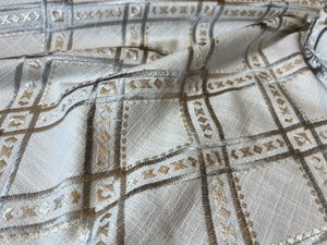 Duralee Embroidered Geometric 1/4 Metre Price