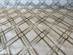 Duralee Embroidered Geometric 1/4 Metre Price