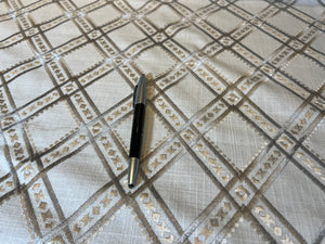 Duralee Embroidered Geometric 1/4 Metre Price