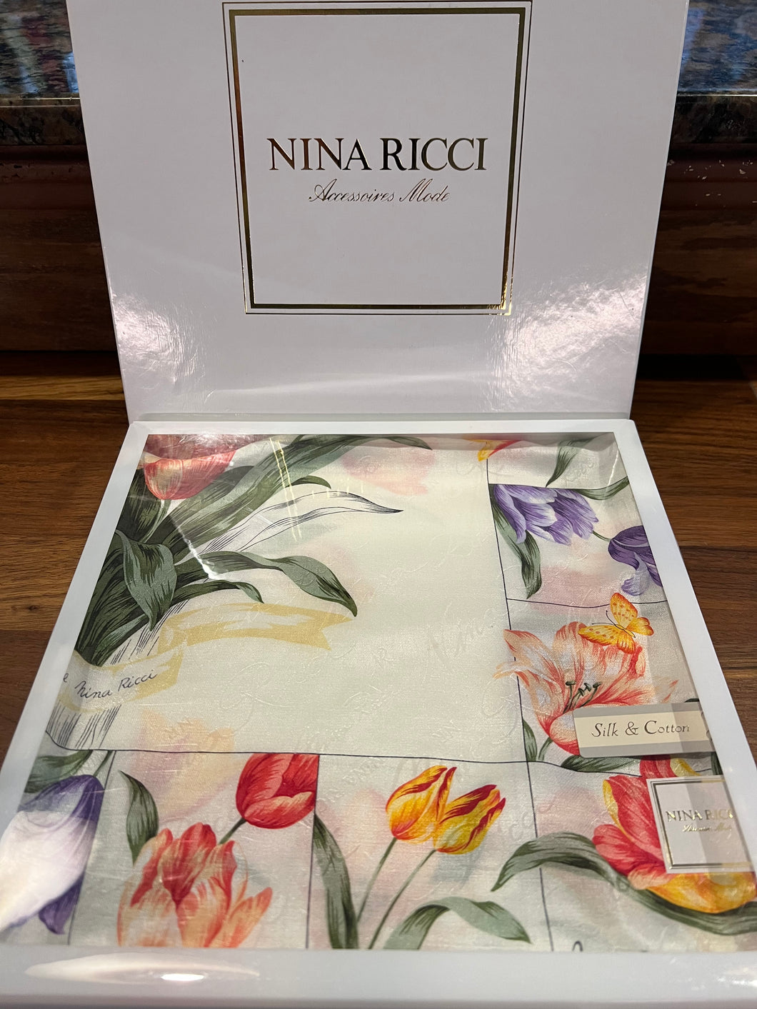 Vintage Nina Ricci Silk & Cotton Scarf