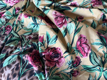 Load image into Gallery viewer, #1544 Designer Yellow &amp; Pink Roses Silk Remnant