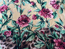 Load image into Gallery viewer, #1544 Designer Yellow &amp; Pink Roses Silk Remnant